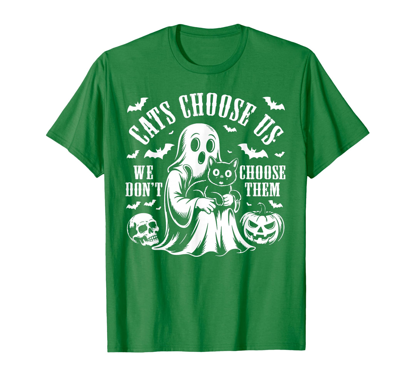 Halloween Spooky Ghost Cats Choose Us, We Don't Choose Them T-Shirt