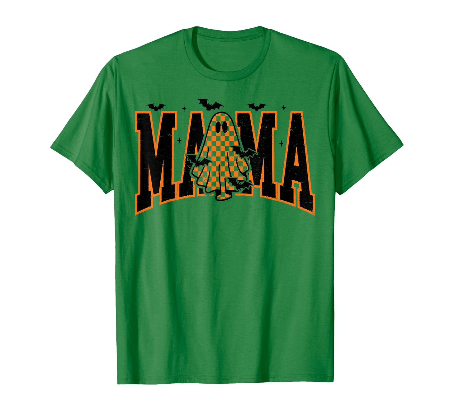 Mama Checkered Halloween Ghost Tees, Spooky Vibes Tees T-Shirt