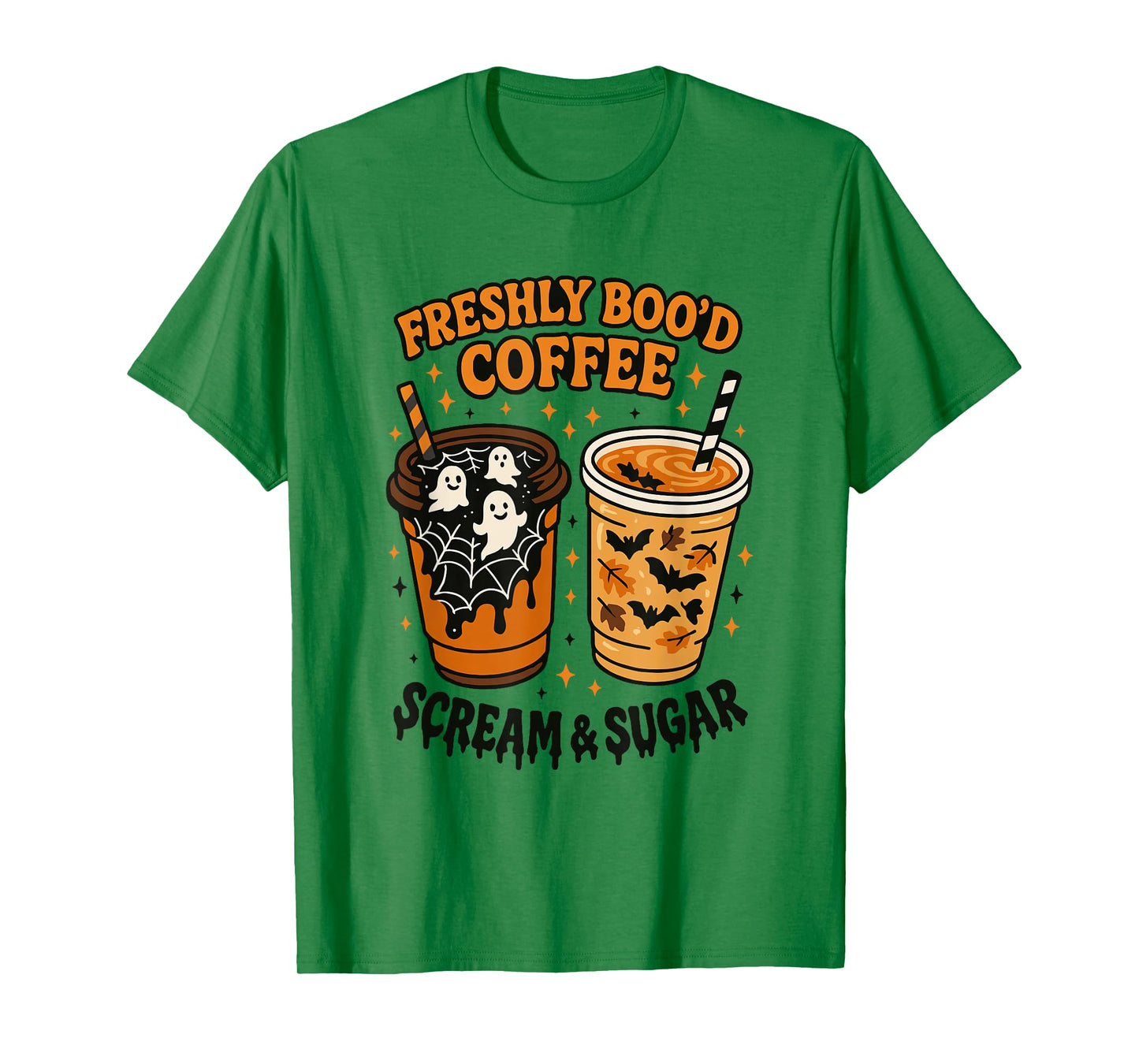 Freshly Boo'd Coffee Scream and Sugar Halloween Ghost Spooky T-Shirt