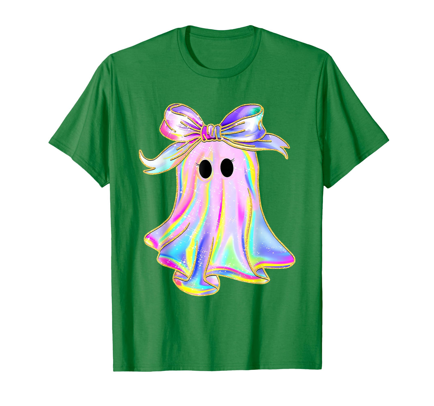 Disco Ghost Pumpkin Halloween Girly Coquette Bow T-Shirt