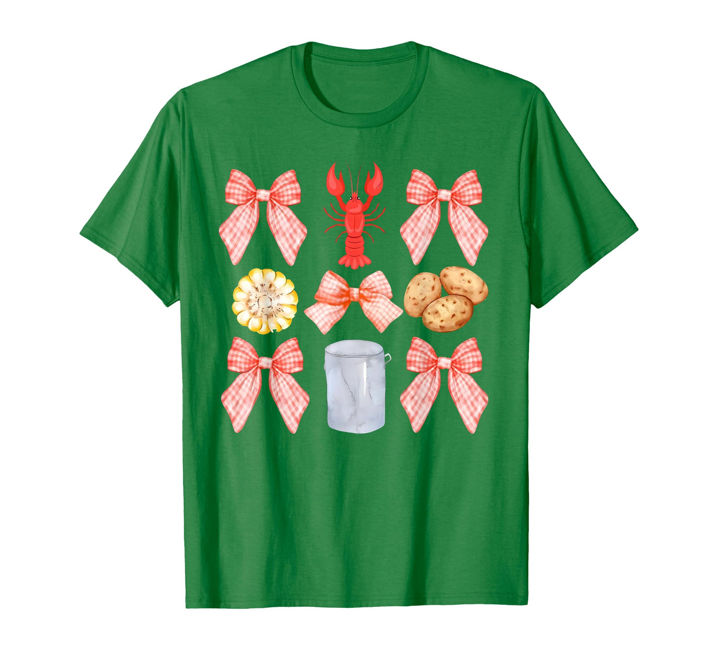 Pink Bow Cute Coquette Crawfish Boil Y2K Girl Aesthetic T-Shirt