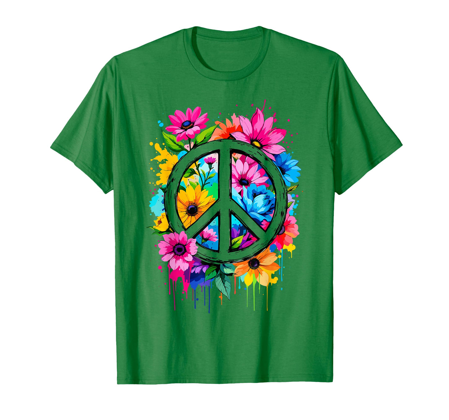 Love Peace Flower Power, Peace Sign, 70s 60s, Women Hippie T-Shirt