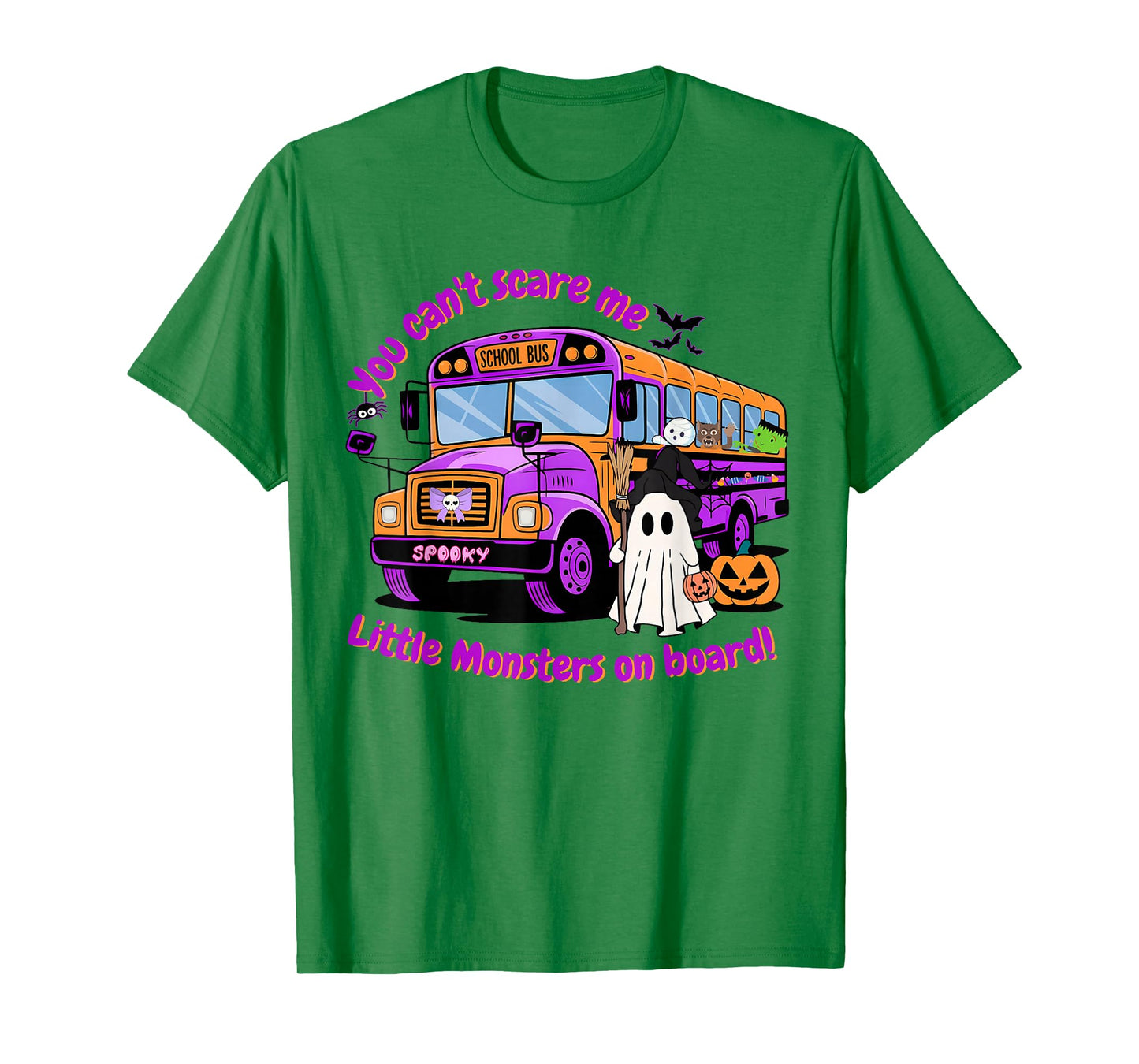 Halloween School Bus Witch Ghost Trick Or Treat Spooky Vibes T-Shirt