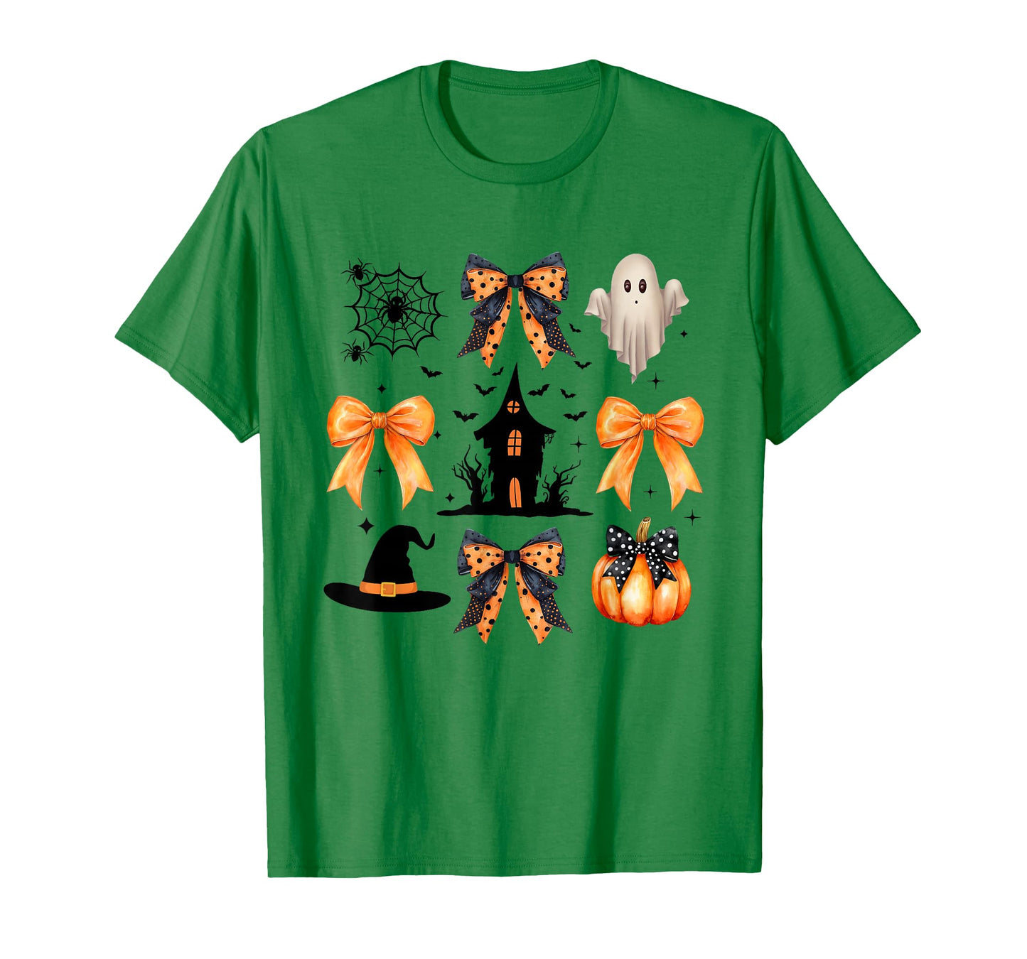 Halloween Coquette Bow Pumpkin Ghost Boo Funny Halloween T-Shirt