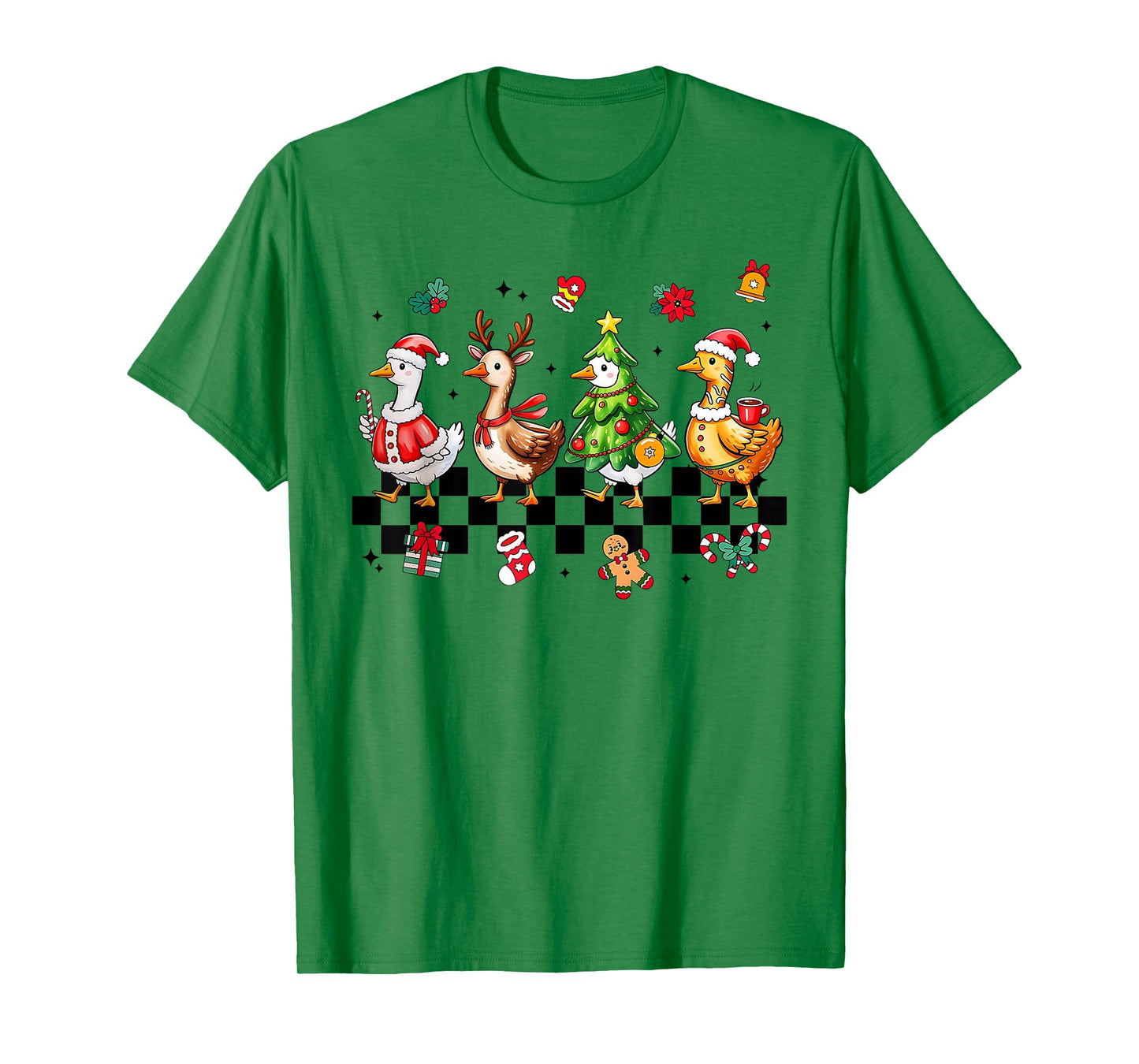 Xmas Santa Gingerbread Goose Merry Christmas Men Women Kids T-Shirt