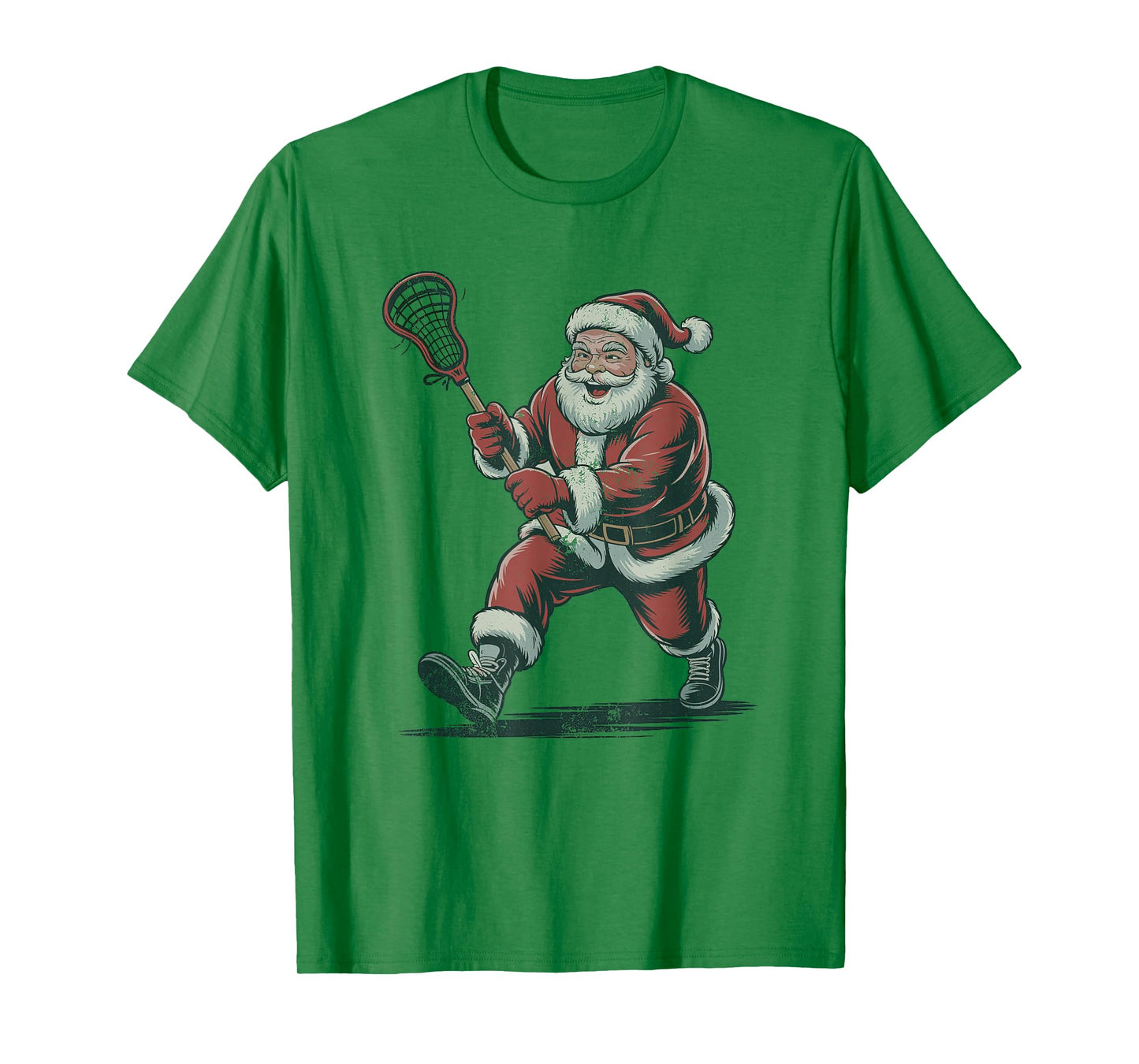 Santa Playing Lacrosse Christmas Retro Vintage 90s Holiday T-Shirt