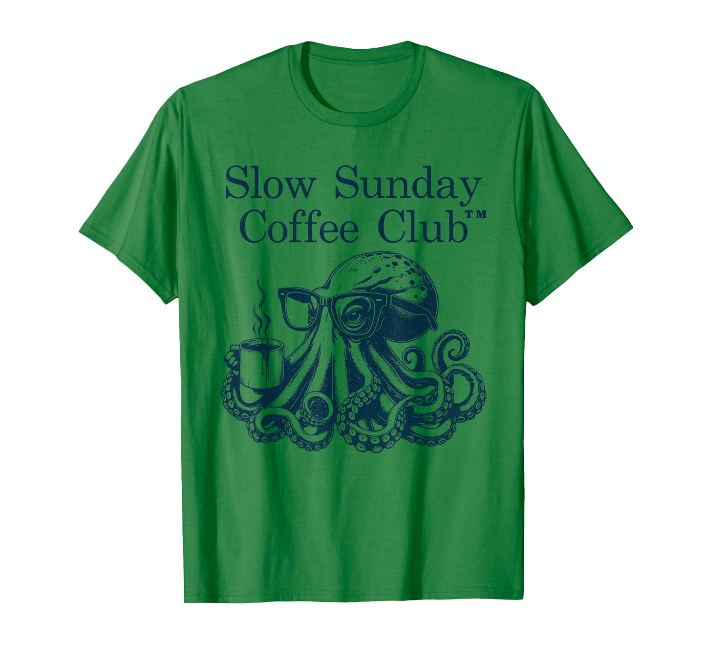 Slow Sunday Coffee Club - Caffeine- Coffee Octopus T-Shirt