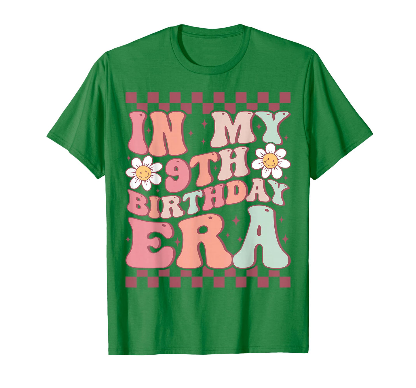 In My 9th Birthday Era Cute Daisy Groovy 9th Birthday Party T-Shirt