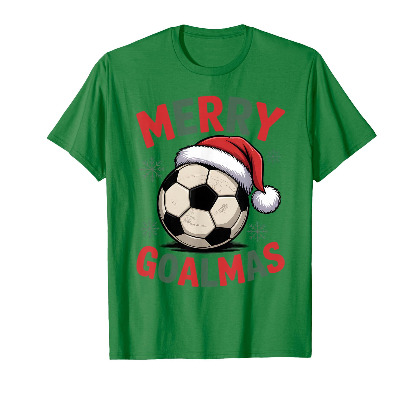 Merry Goalmas Christmas Funny Santa Soccer Ball Graphic T-Shirt