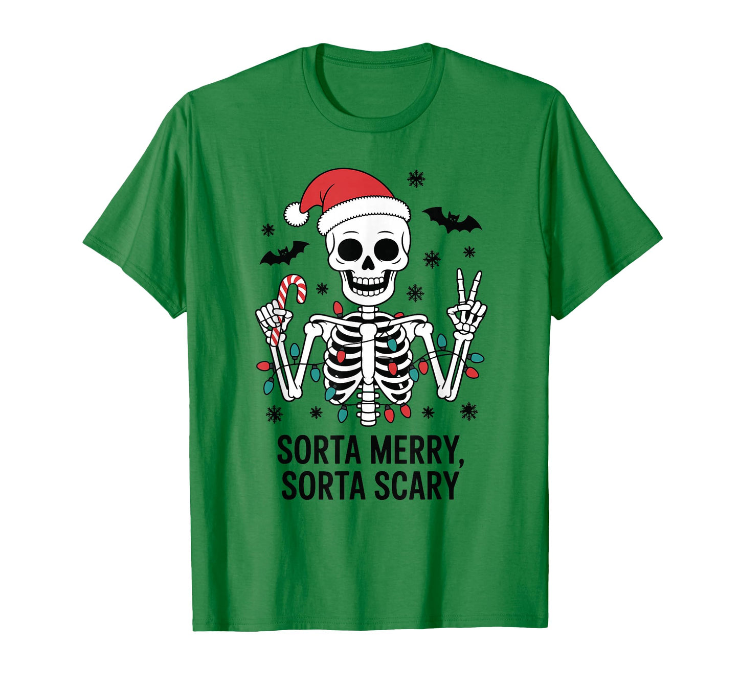 Sorta Merry Sorta Scary Skeleton Christmas T-Shirt