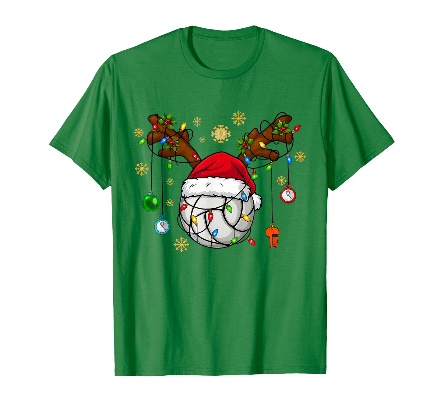 Christmas Volleyball Ball Santa Hat Funny Sport Xmas Girls T-Shirt