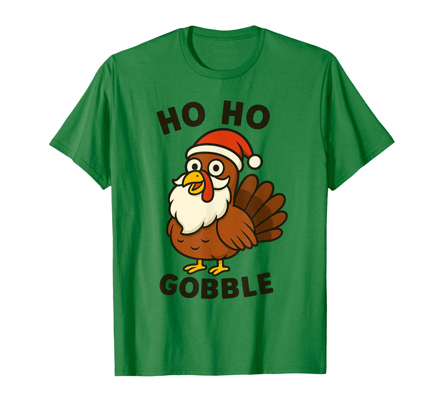 Funny Turkey Santa Christmas Thanksgiving Humor Ho Ho Gobble T-Shirt