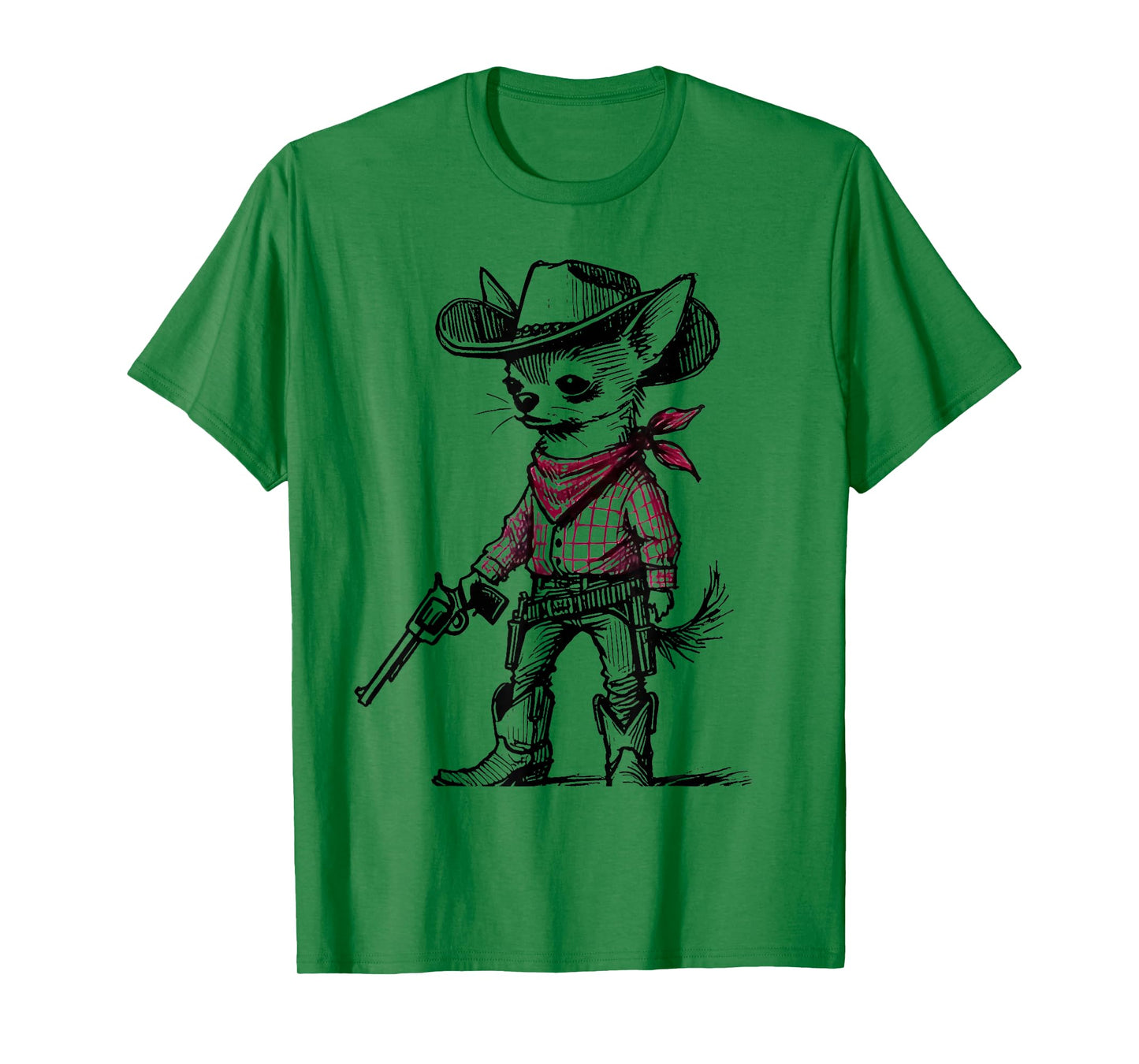 Cowboy Chihuahua Dog Funny Western Red Chihuahua Meme T-Shirt
