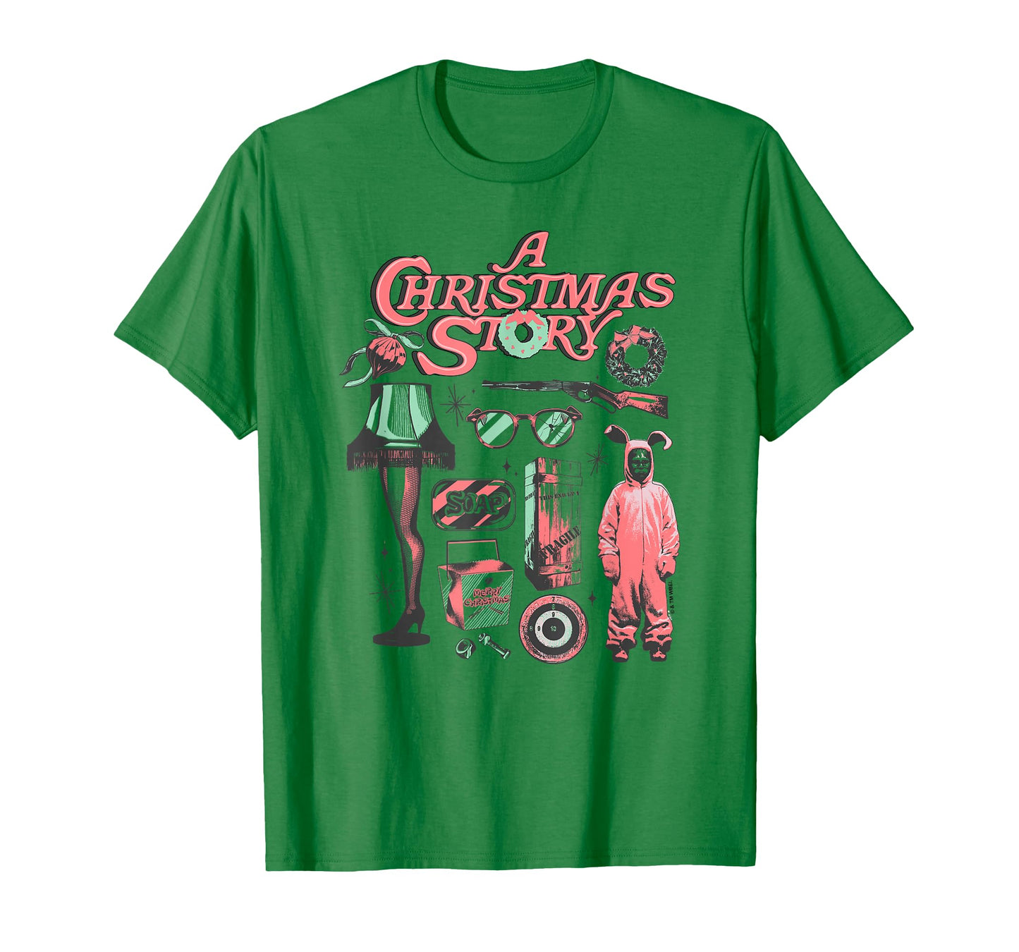A Christmas Story Iconic Moments Icon Chart Distressed T-Shirt