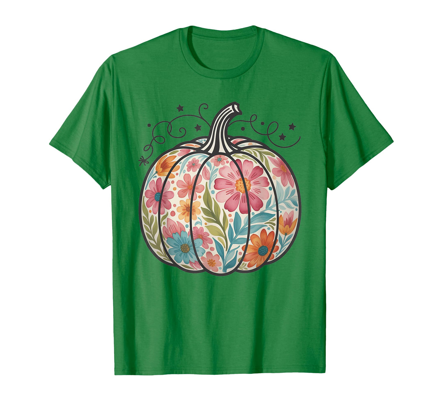 Floral Boho Pumpkin Preppy Fall Thanksgiving Cozy Season T-Shirt