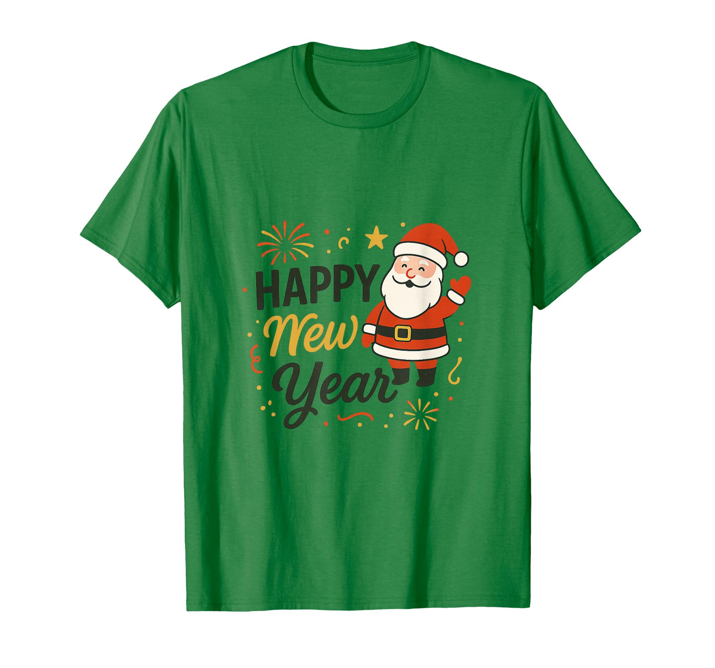 Cheerful Santa Claus Happy New Year Festive T-Shirt T-Shirt