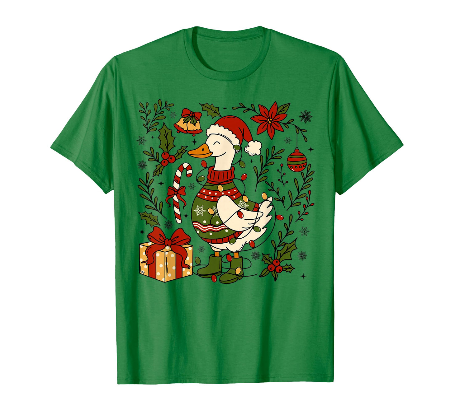 Retro Christmas Goose Funny Preppy Duck for Mens Womans Kids T-Shirt