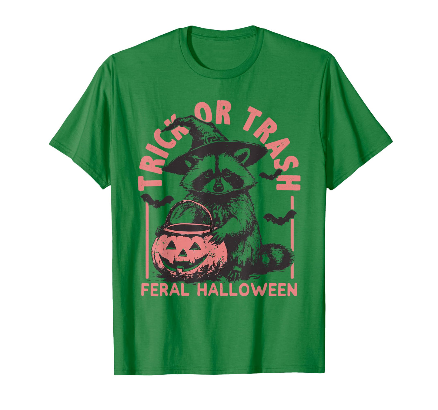 Trick or Trash Funny Raccoon Halloween Vintage Ghost Costume T-Shirt