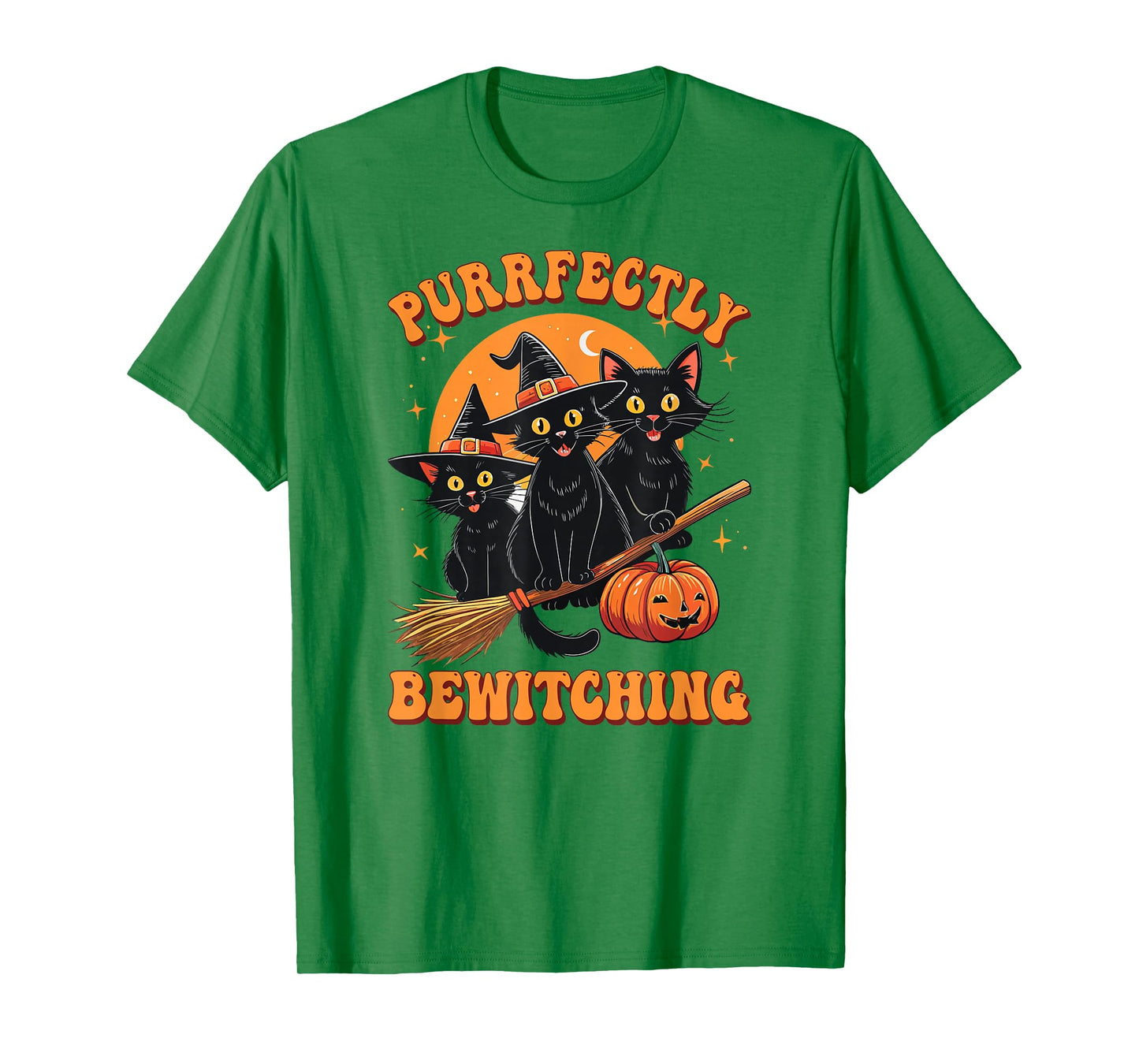 Funny Purrfectly Bewitching Black Cat Halloween Cat Mom T-Shirt