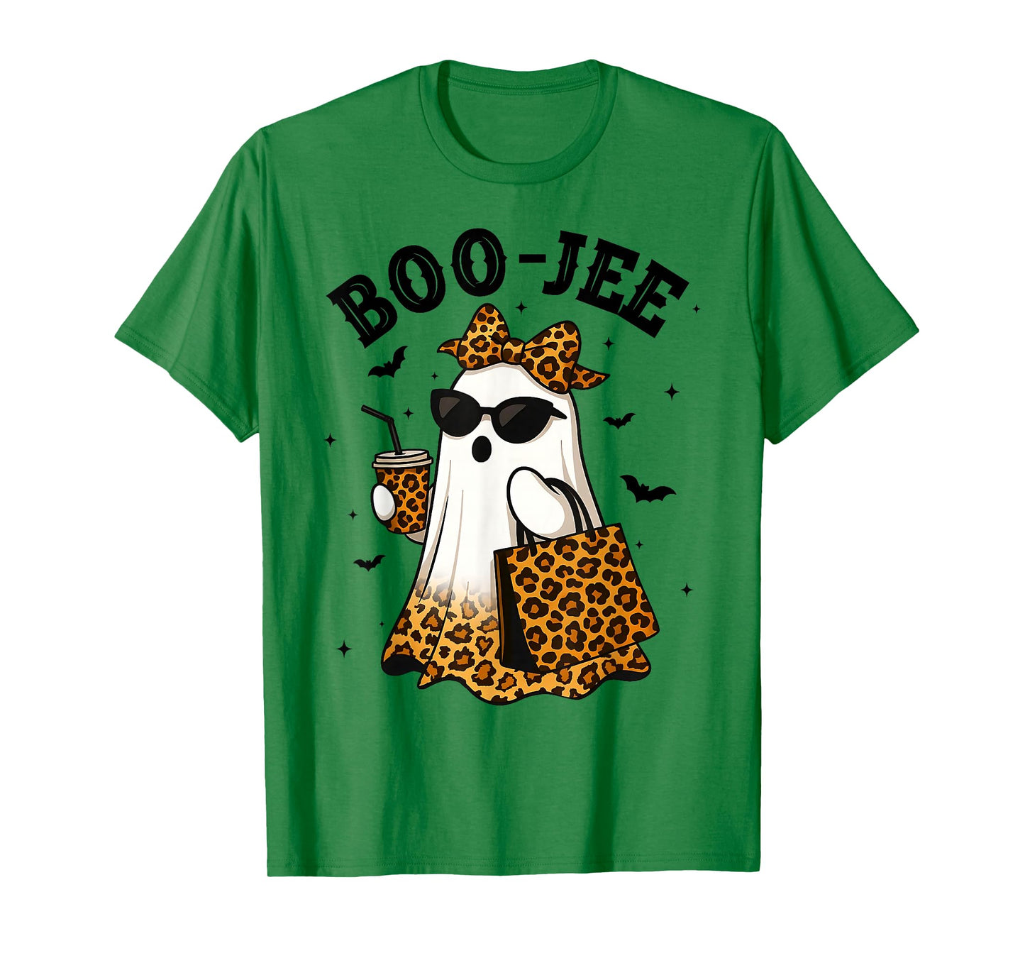 Coquette Leopard Boo-JEE Ghost Halloween Ghost Women Girls T-Shirt