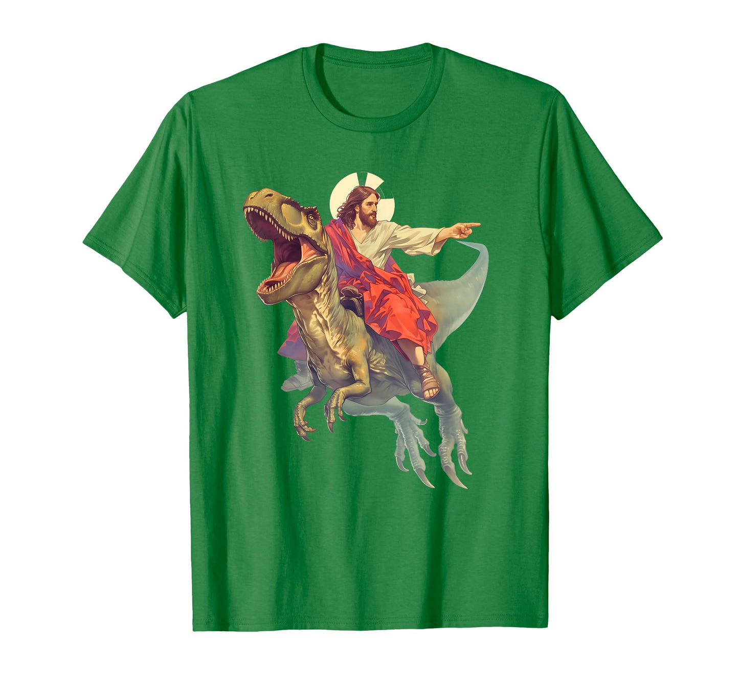 Jesus on Dinosaur | Funny Meme Oddly Specific Weird Ironic T-Shirt