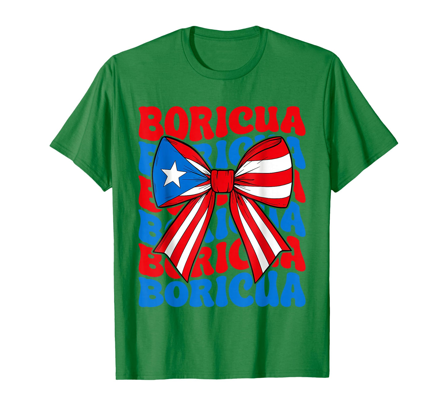 Boricua Women Girl Boricua Coquette Bow Puerto Rico Flag T-Shirt