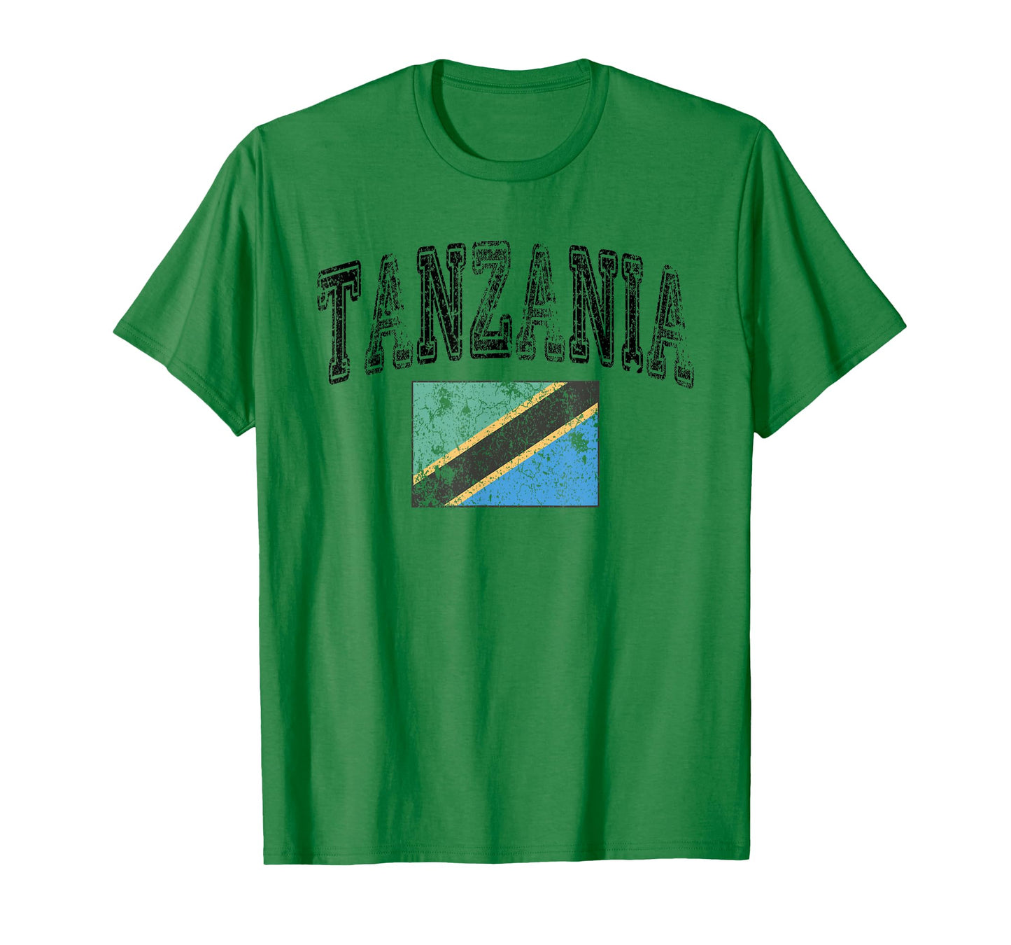 Vintage Retro Faded Tanzania Flag Tanzanian Pride T-Shirt
