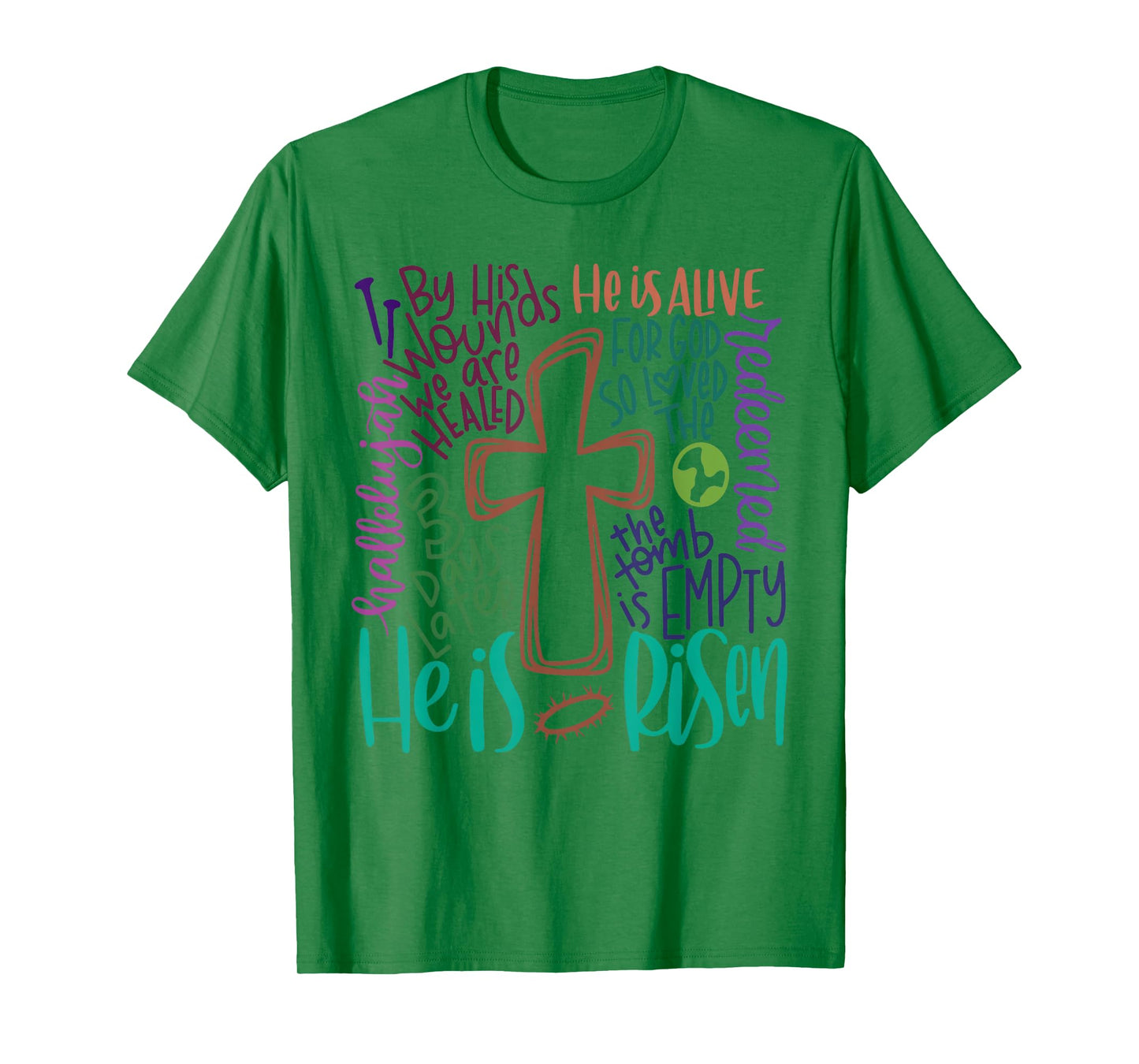 Easter Cross He Is Risen Jesus Christian Men Women Kid Youth T-Shirt