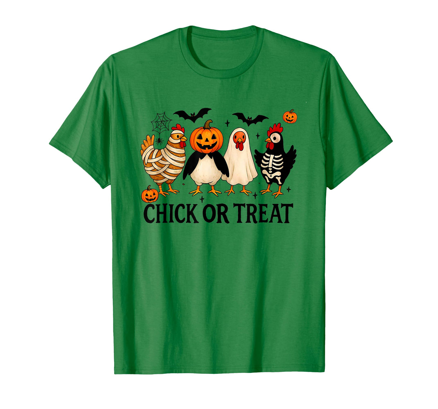 Halloween Chick Or Treat Pumpkin Spooky Witch Chicken Farmer T-Shirt