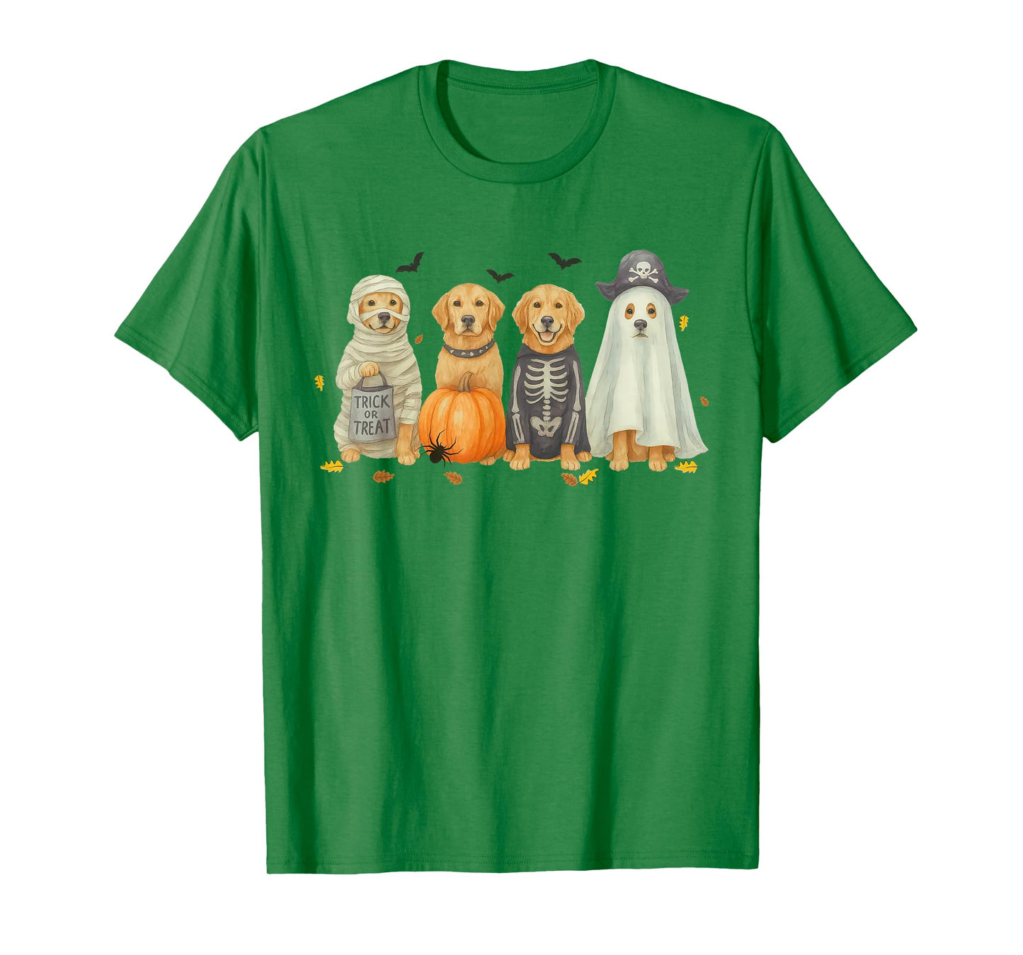 Retro Golden Retriever Dogs Ghost Boo Witch Funny Halloween T-Shirt