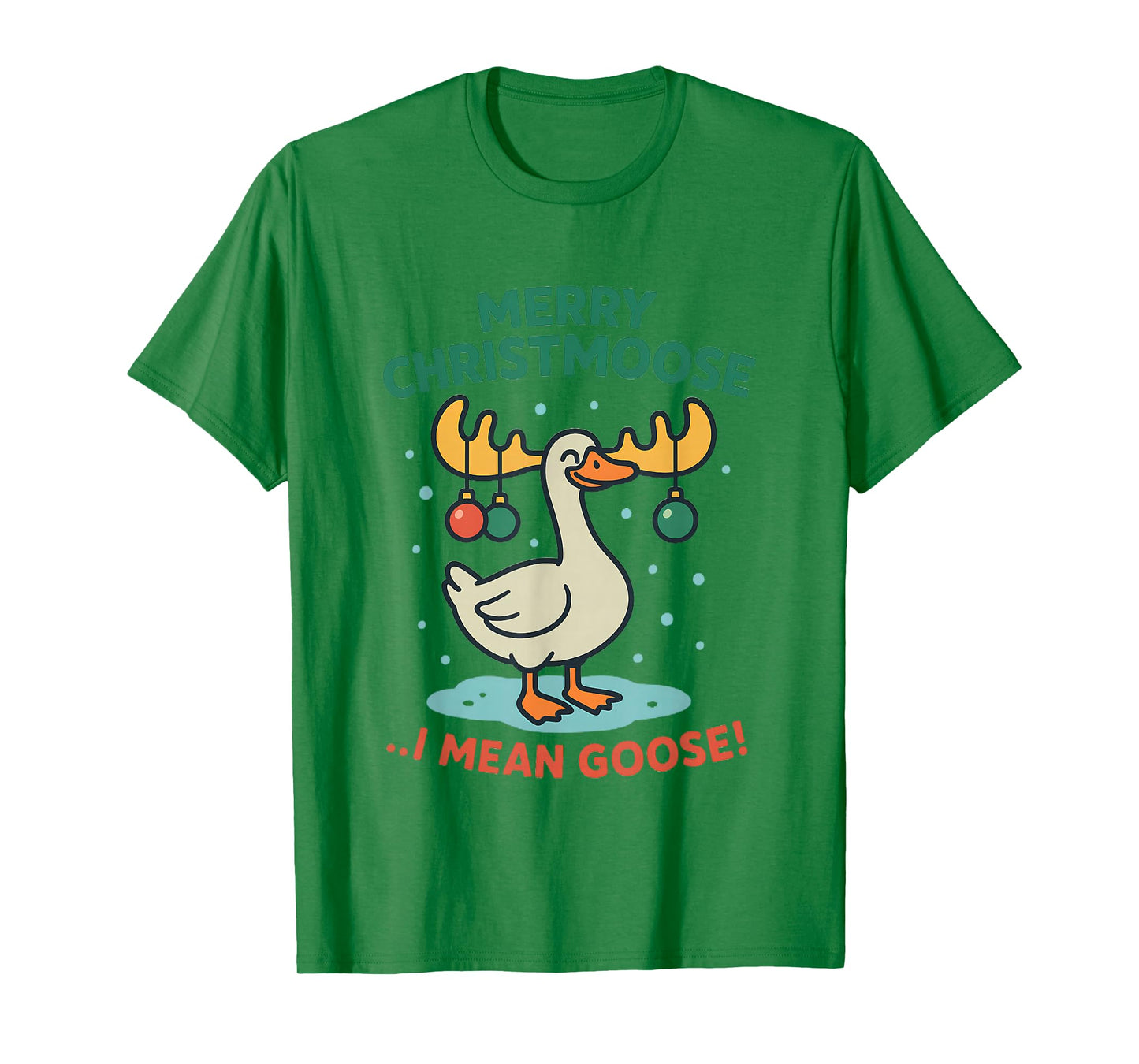 Merry Christmoose Silly Goose-mas Santa Christmas Goose Xmas T-Shirt