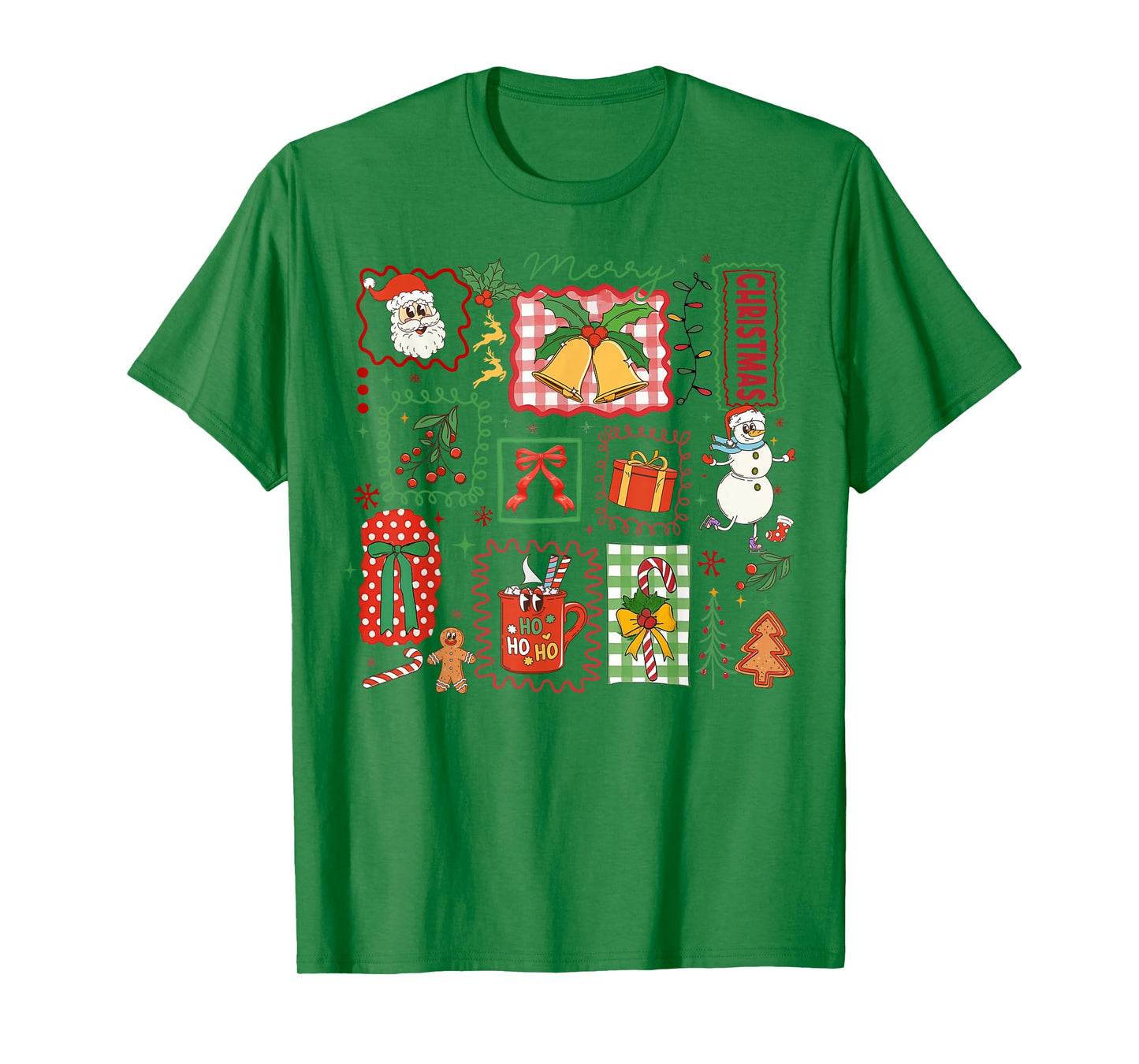 Merry Christmas Xmas Vibes Santa Reindeer Snowman Holiday T-Shirt