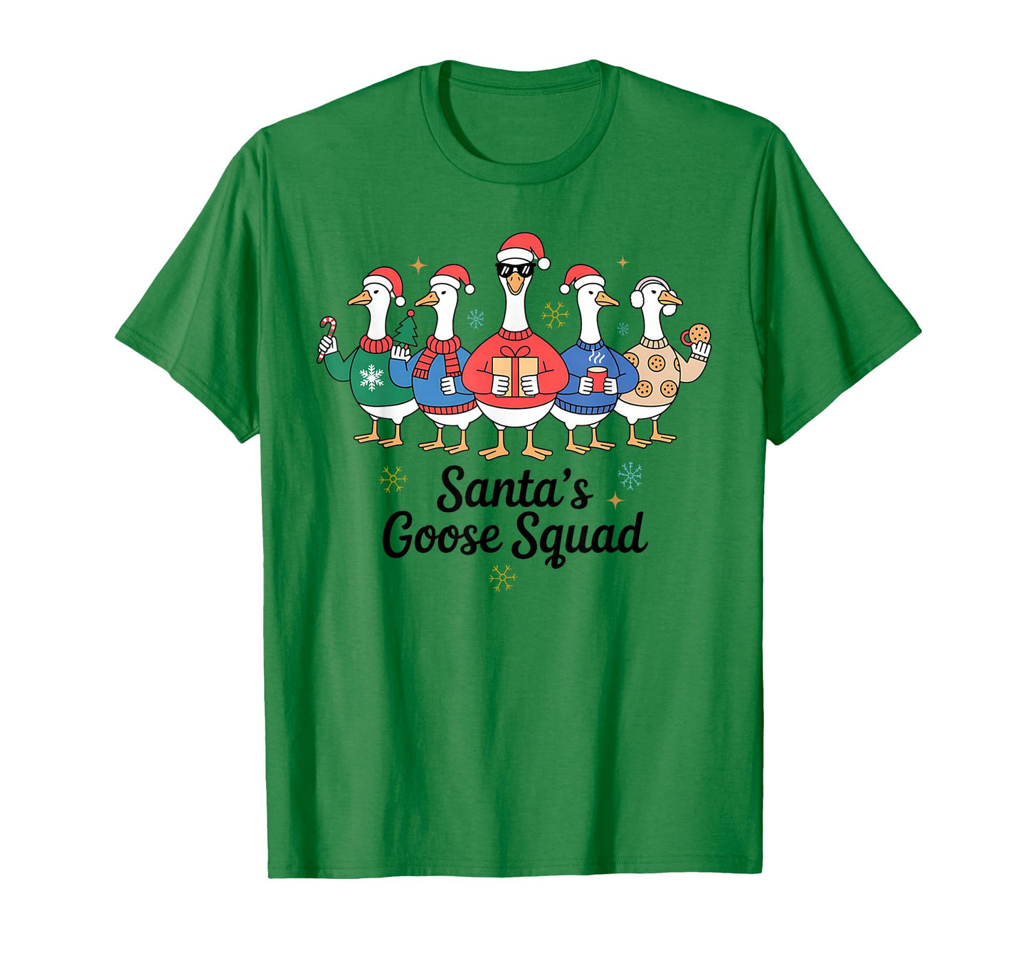Santa Squad Silly Christmas Goose Funny Men Women Kids Xmas T-Shirt