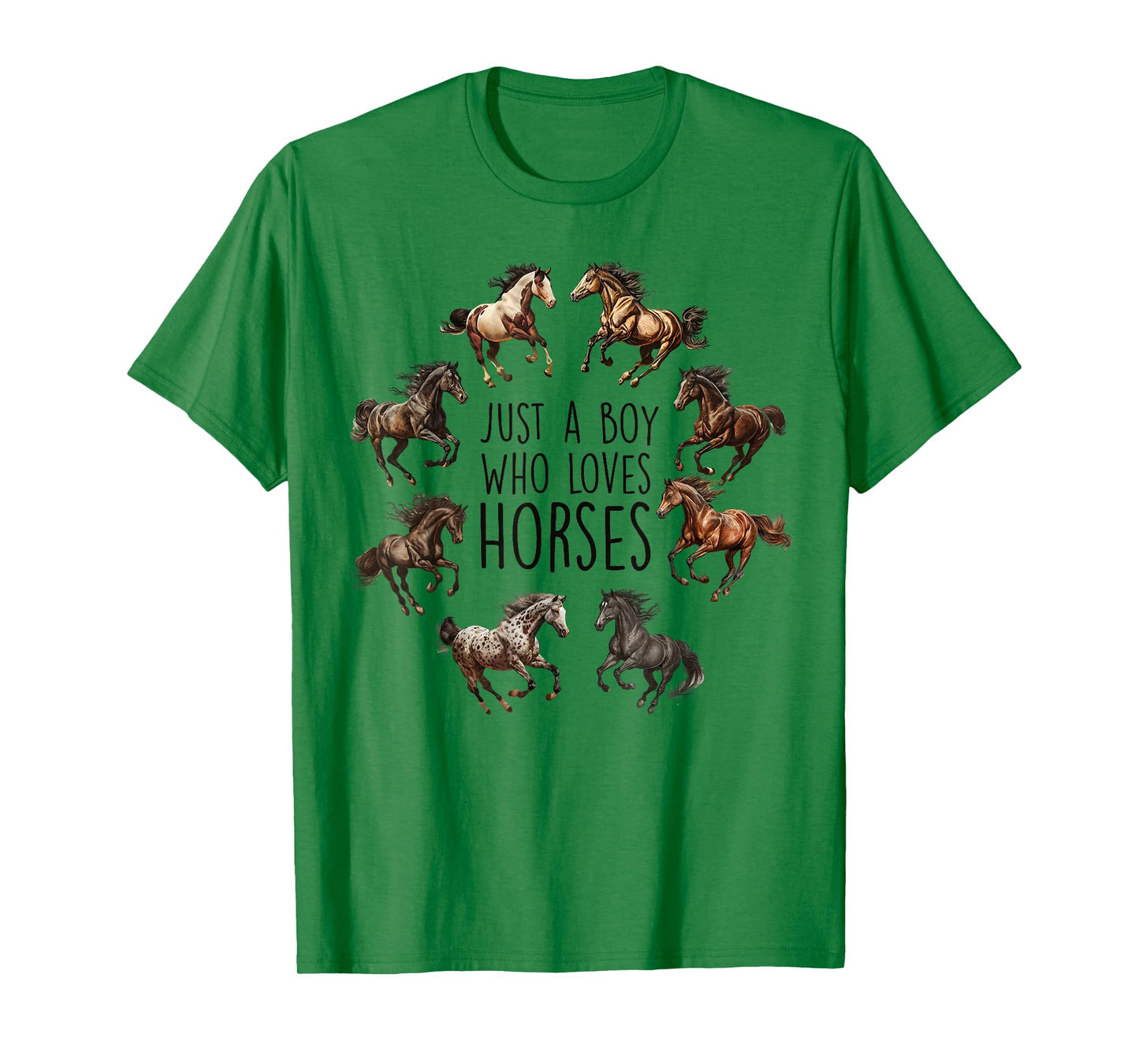 Just A Boy Who Loves Horses, Horse Breeds, Horseback Riding T-Shirt