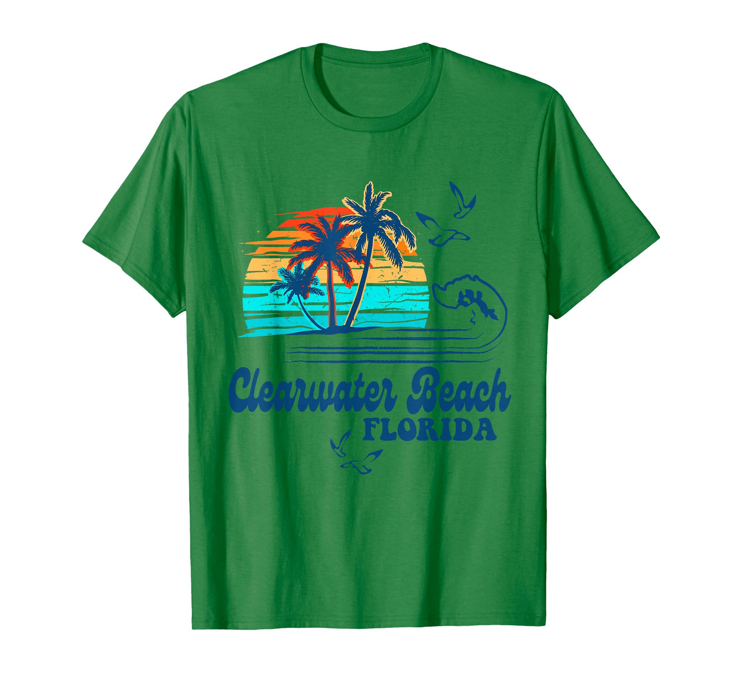 Clearwater Beach Florida 2025 Sunset Vintage 70's Retro T-Shirt
