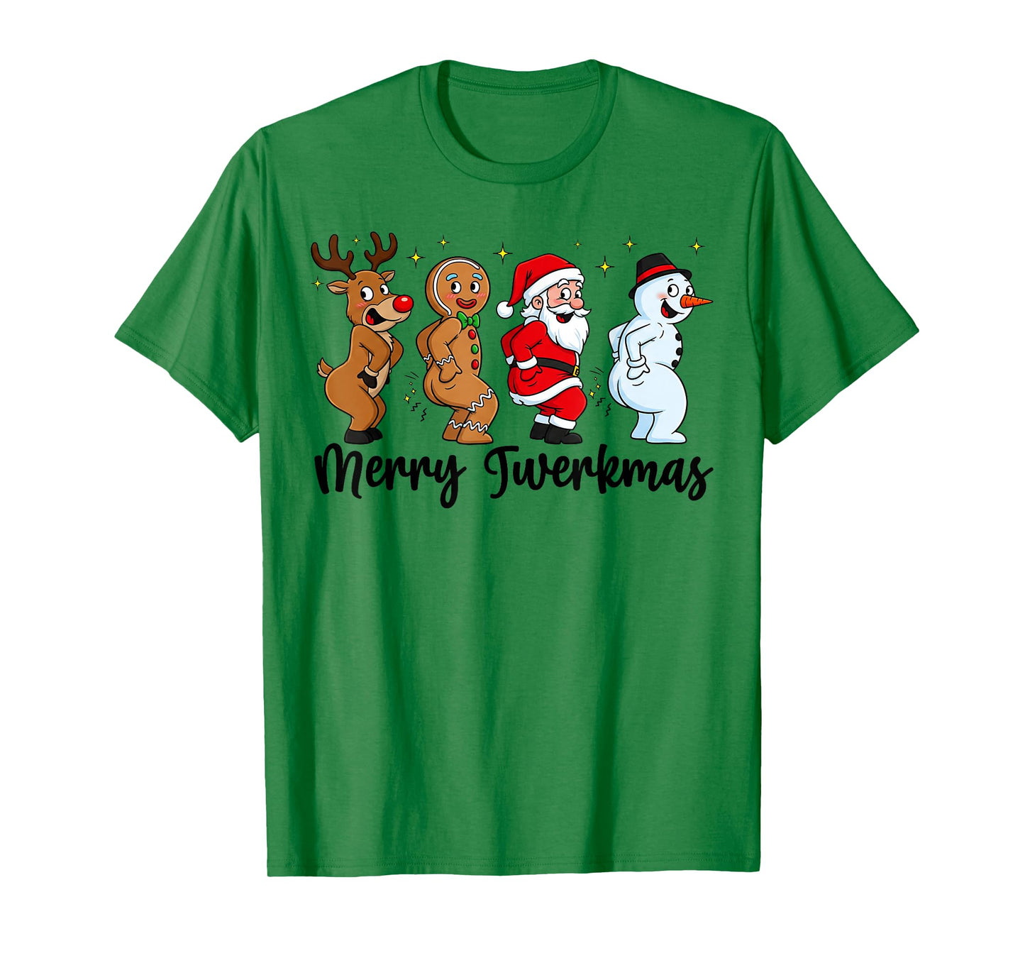 Funny Merry Twerkmas Santa Reindeer Snowman Gingerbread Man T-Shirt