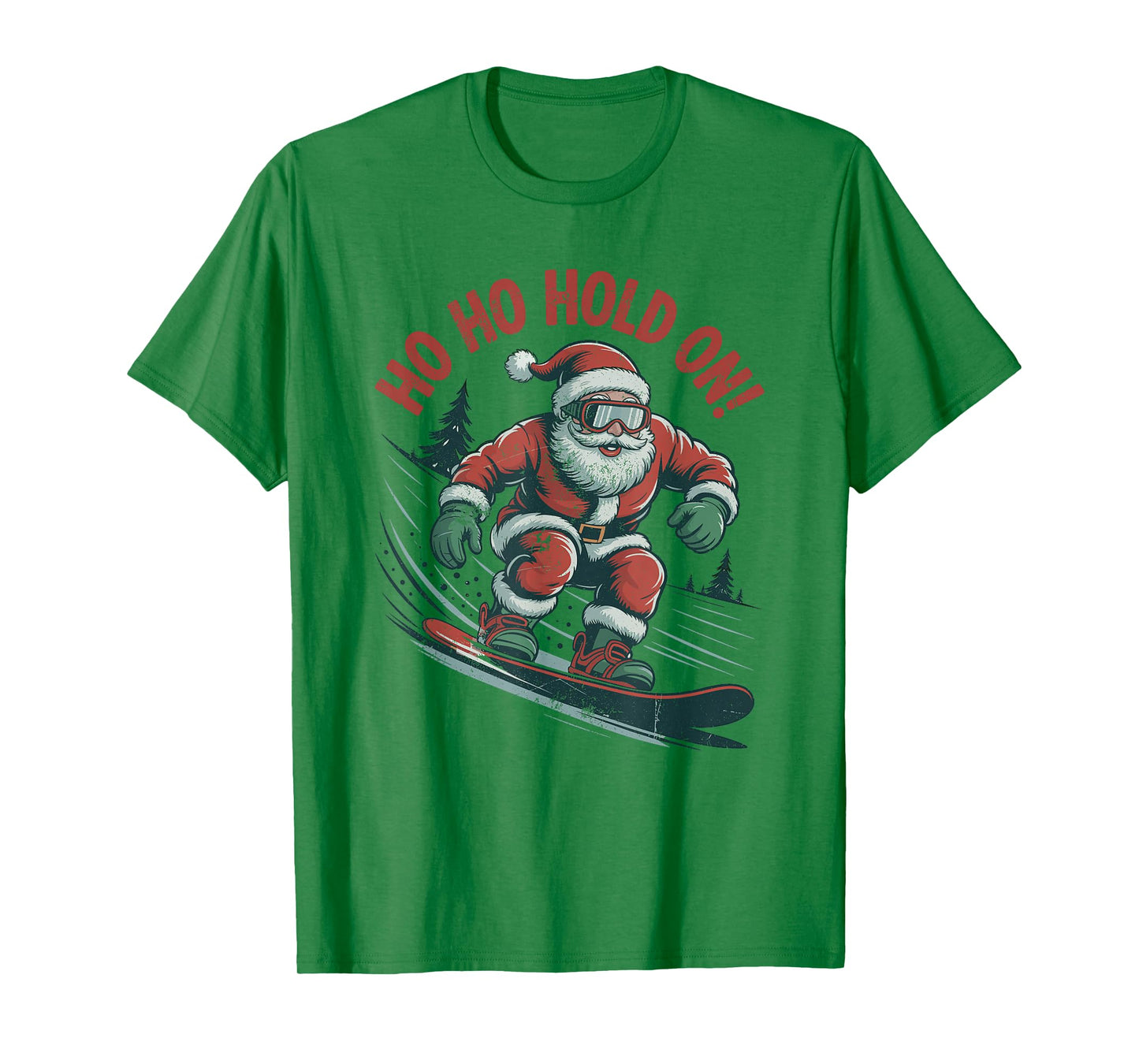 Santa Snowboarding Retro Christmas Holiday Sports Vintage T-Shirt