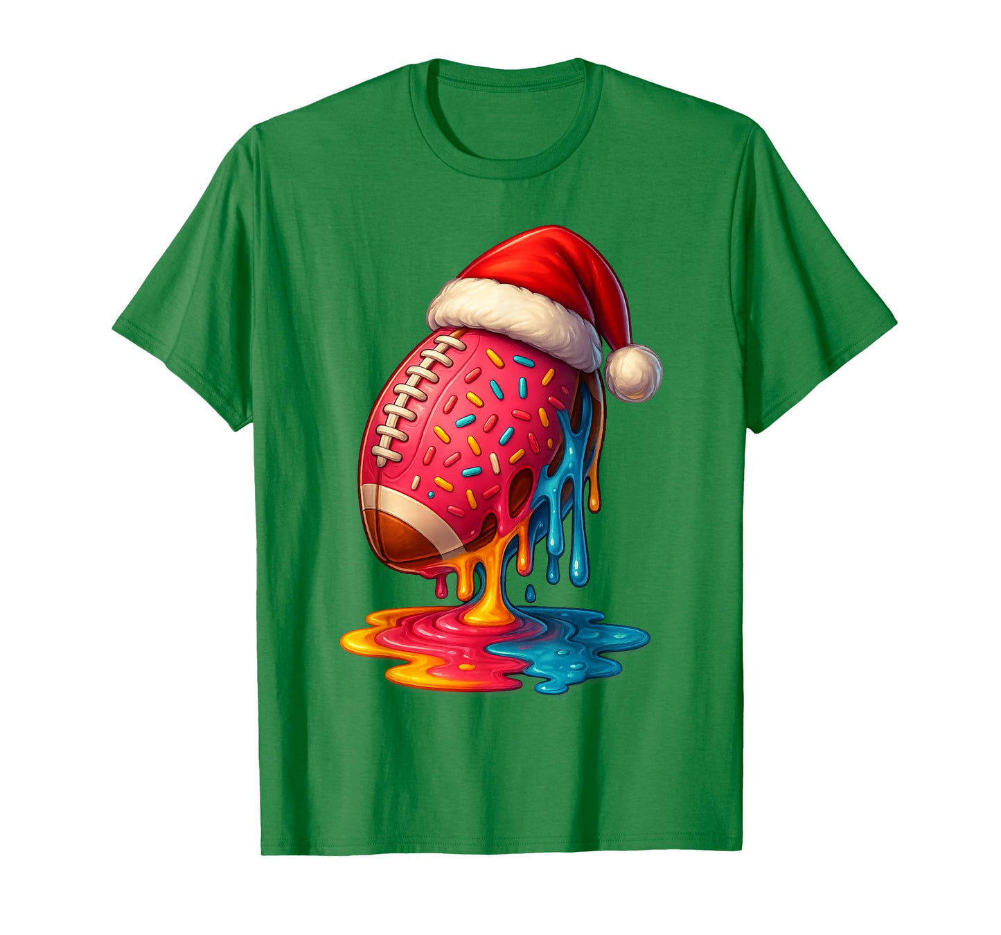 American Football Ice Cream Drip Boys Girls Christmas T-Shirt