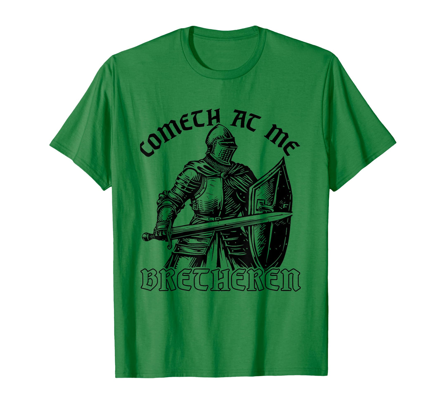 Funny Medieval Knight Renaissance Fair Faire Cometh At Me T-Shirt, Small, Grey