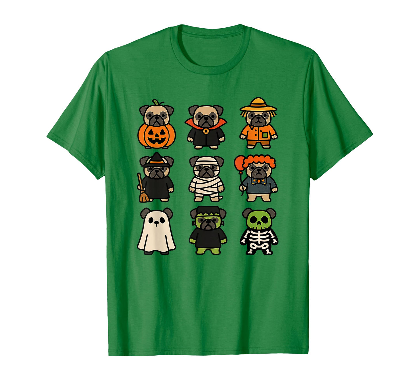 Pug Halloween Costume Funny Scary Dog Ghost Witch T-Shirt