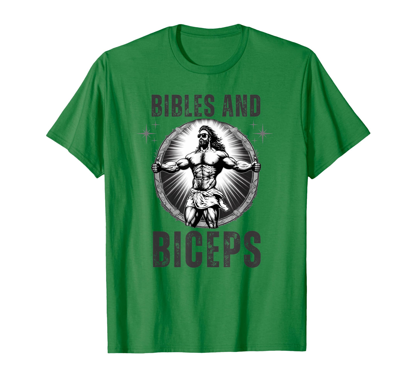 Bodybuilding Jesus Fitness Bibles And Biceps Funny Gym T-Shirt