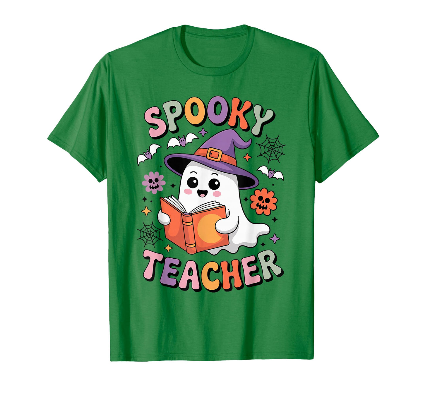 Spooky Teacher Halloween Party Women Teacher Ghost T-Shirt