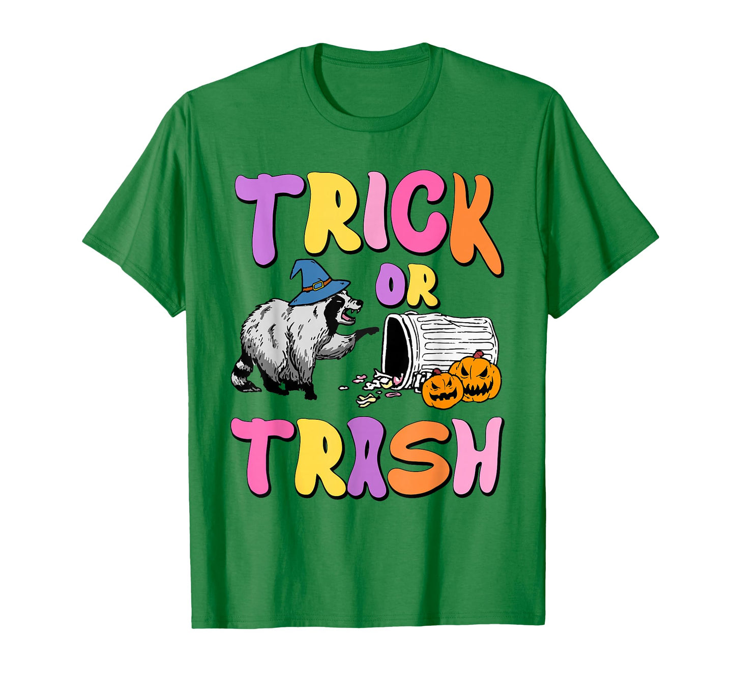 Trick Or Trash Raccoon Halloween Pun T-Shirt