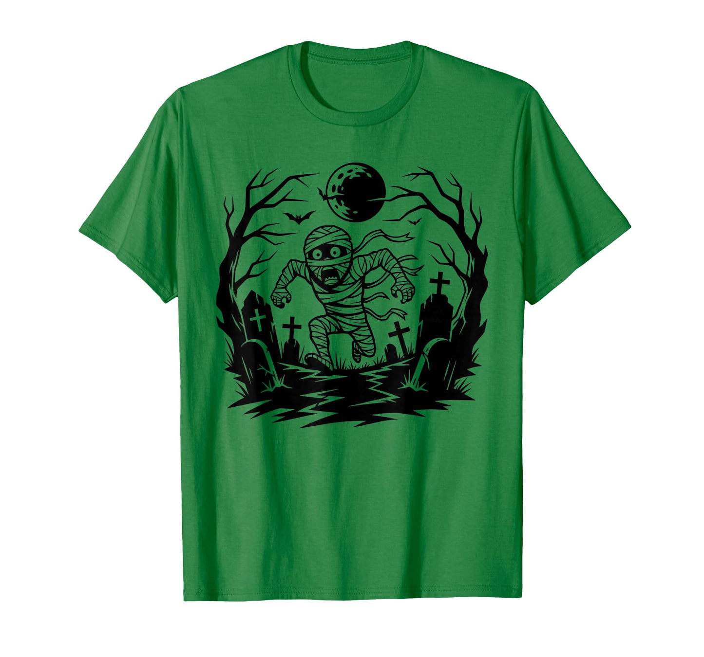 Funny Mummy in Cemetery for Halloween T-Shirt