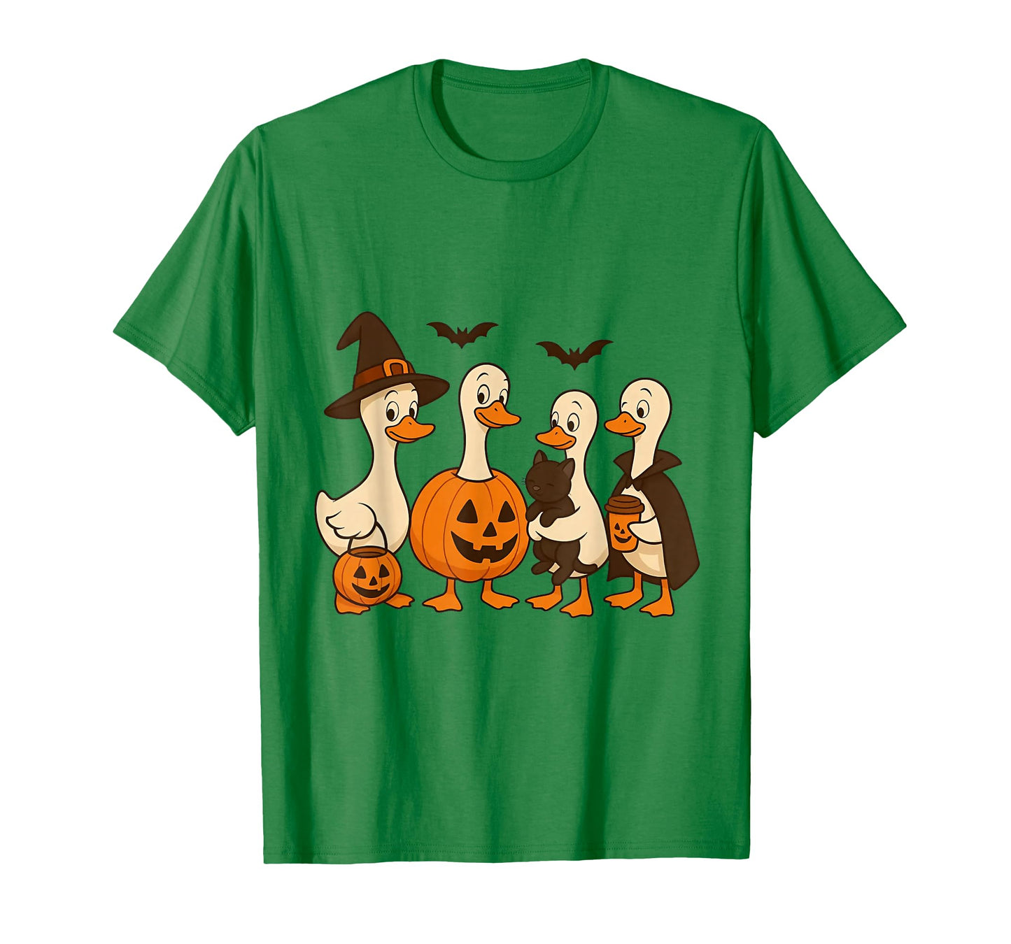 Funny Witch Goose Pumpkin Halloween T-Shirt
