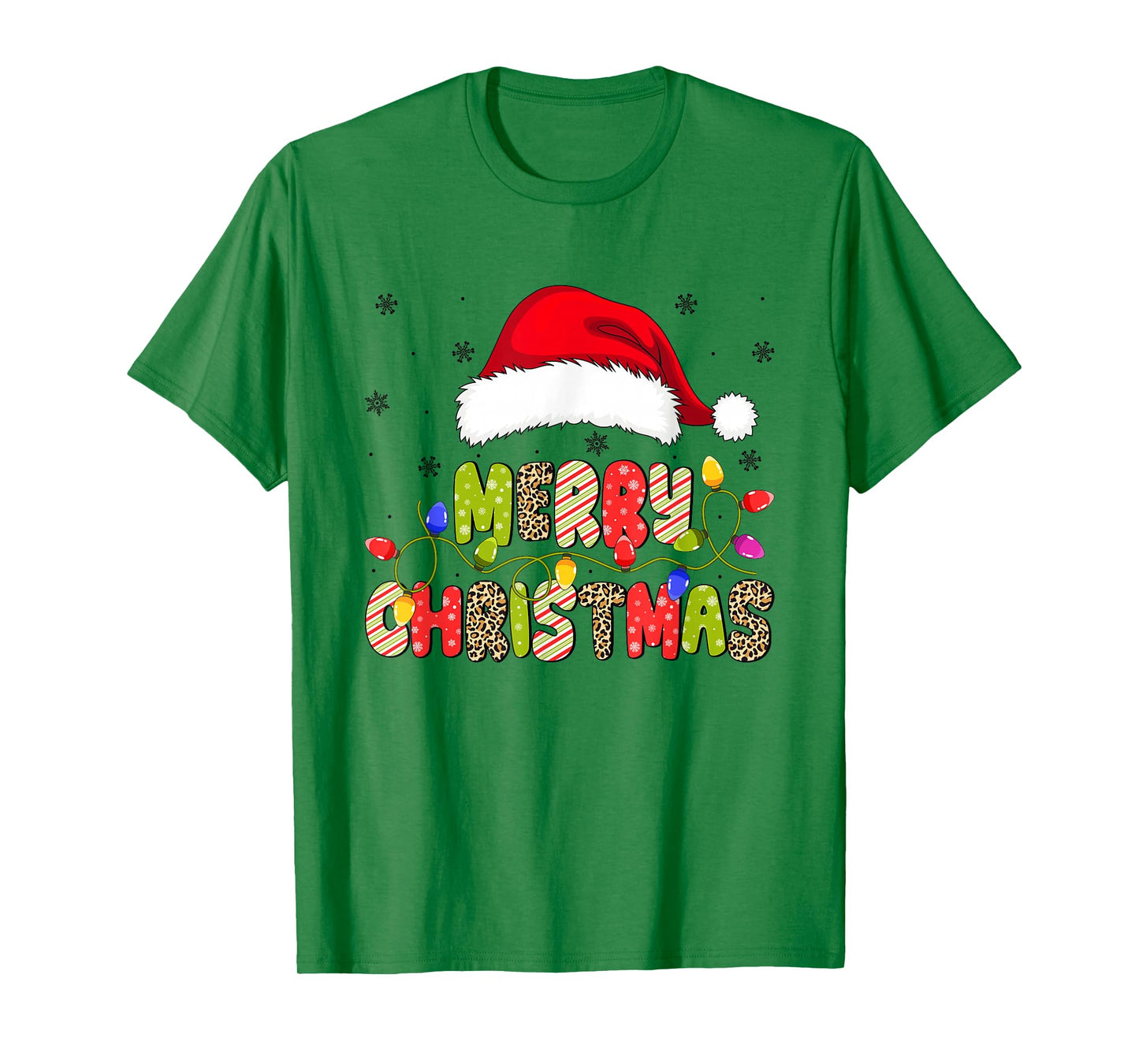 Merry Christmas Lights Santa Family Matching Xmas Men Women T-Shirt