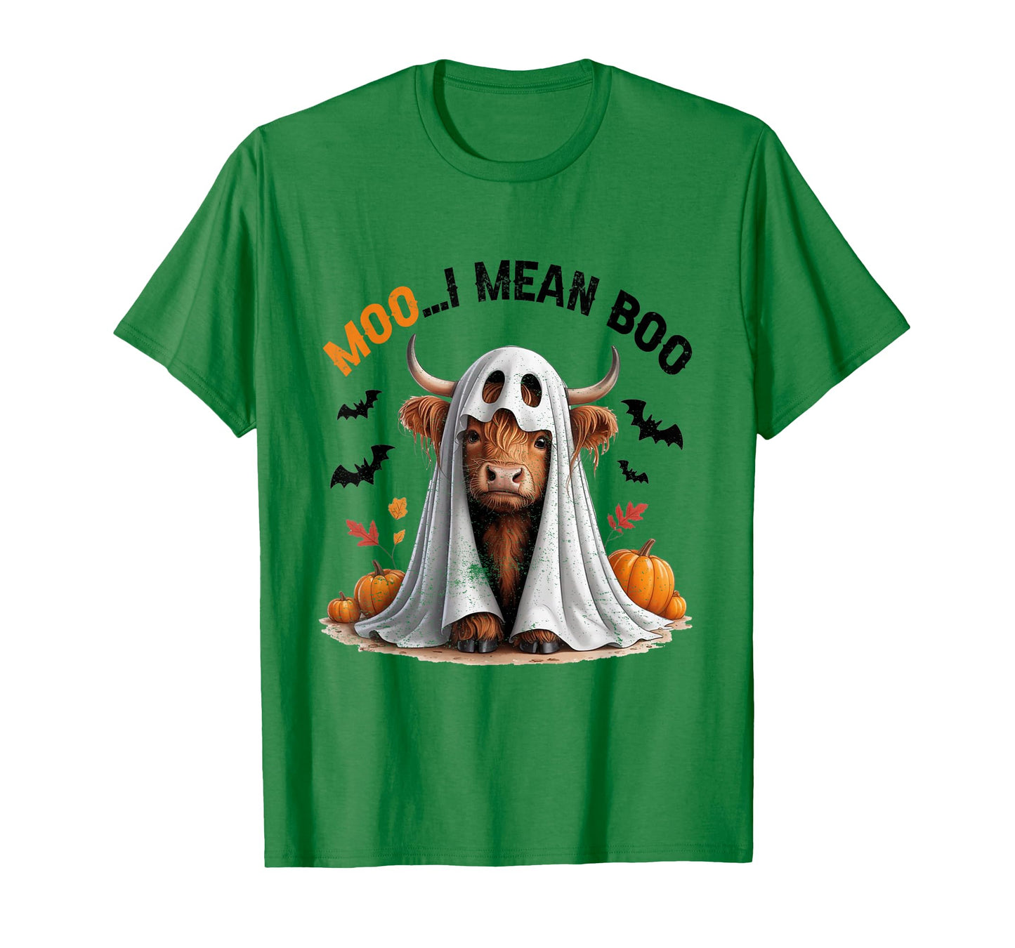 Moo I Mean Boo Spooky Cow Halloween Heifer Cute Ghost T-Shirt