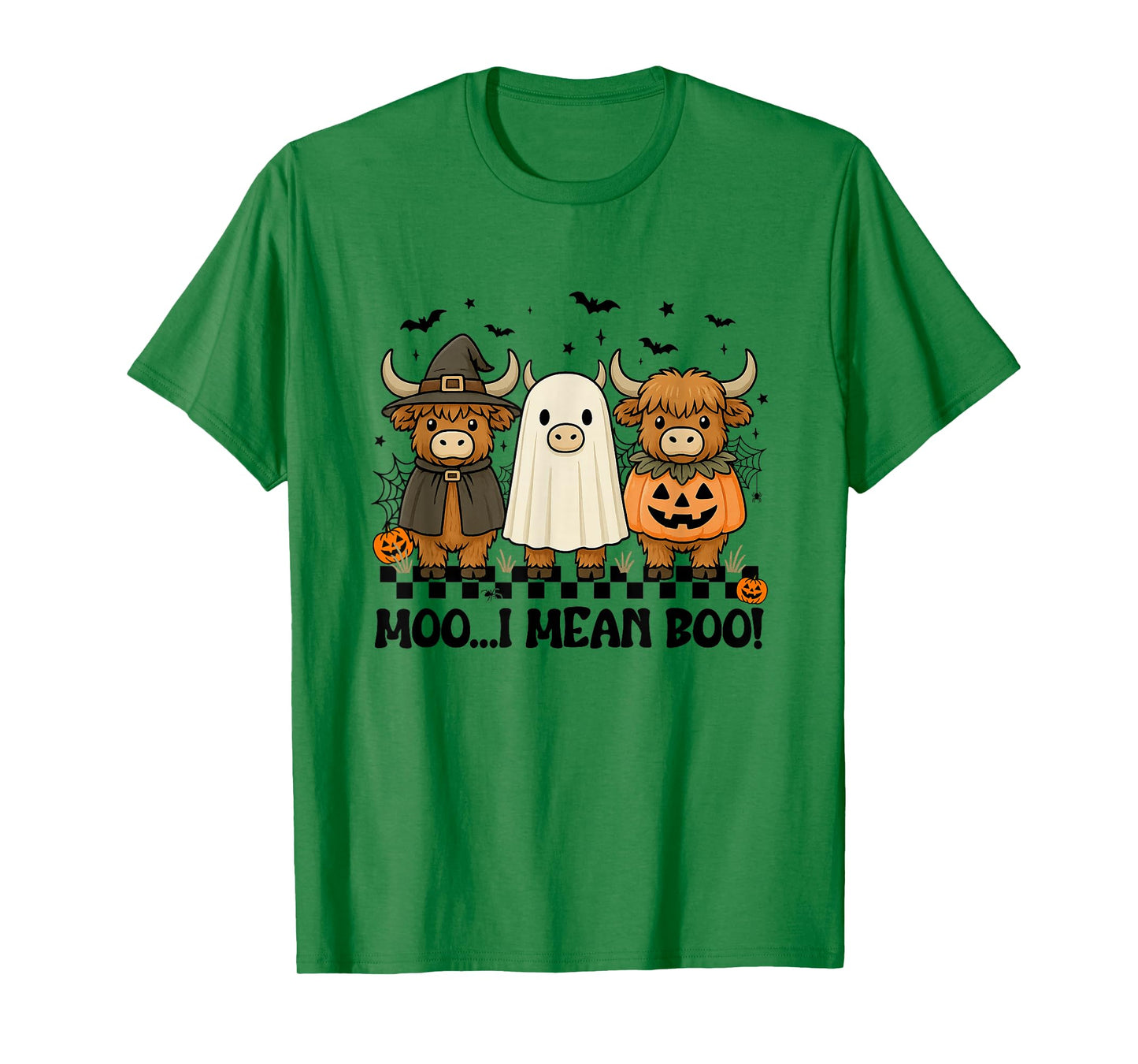 Funny Cow Ghost Witch Pumpkin Moo I Mean Boo Halloween T-Shirt