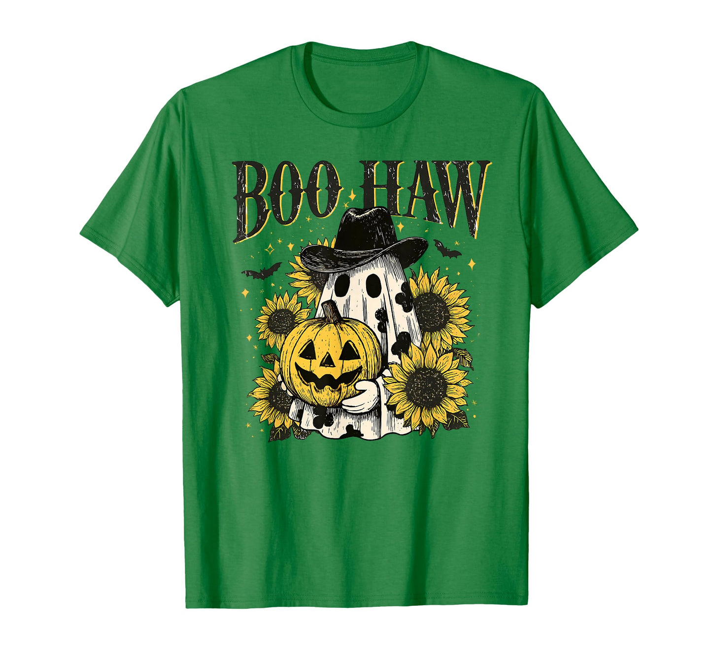 Boo Haw Retro Western Halloween Cowgirl Ghost Howdy Pumpkin T-Shirt