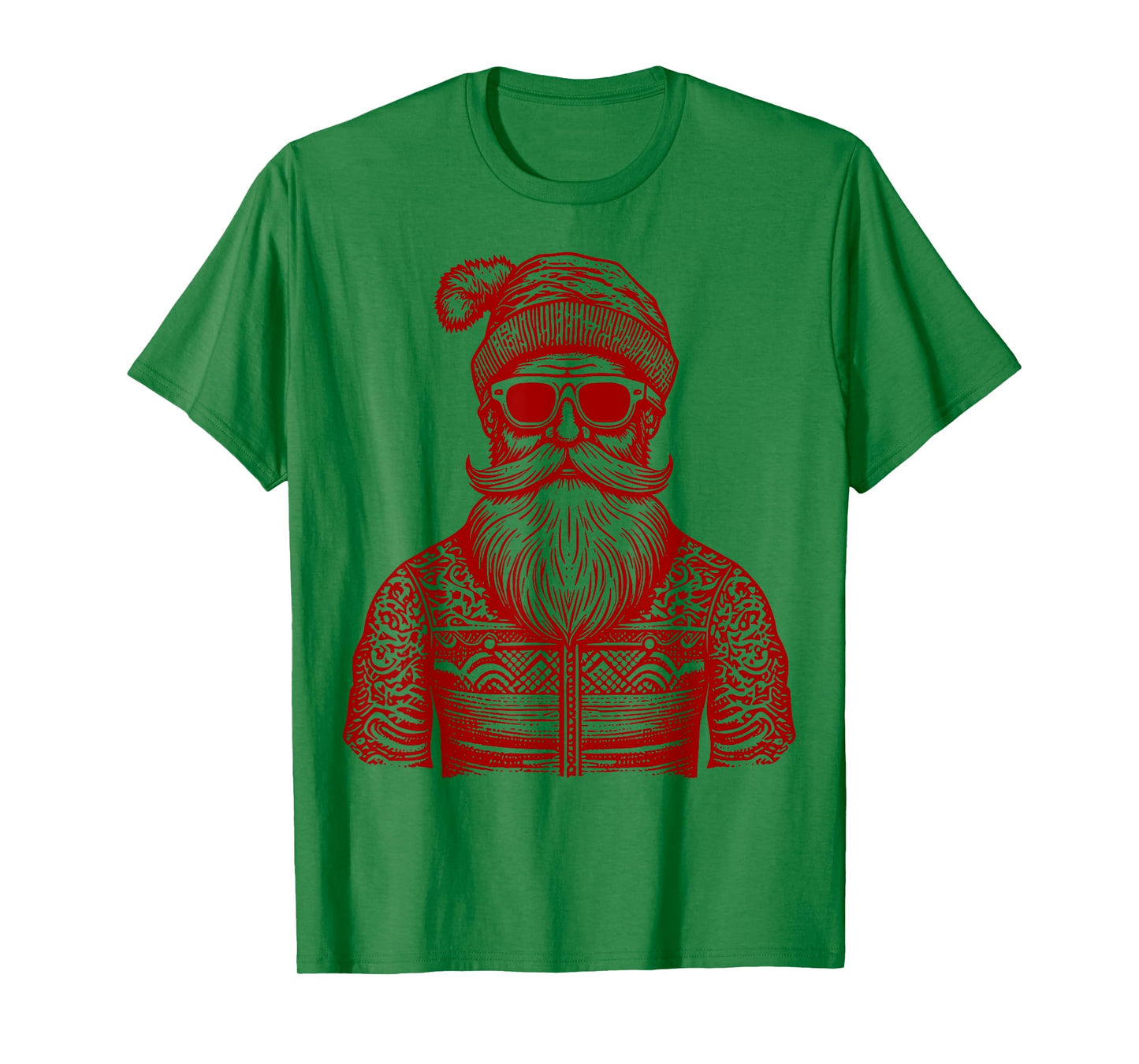 Cool Hip Santa Claus Christmas Hipster Dude Dad Ugly Sweater T-Shirt